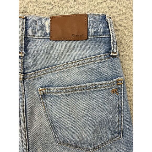 Madewell The Mom Jean Womens 23 Tall Light Wash Blue Distressed Denim High Rise - Picture 12 of 14